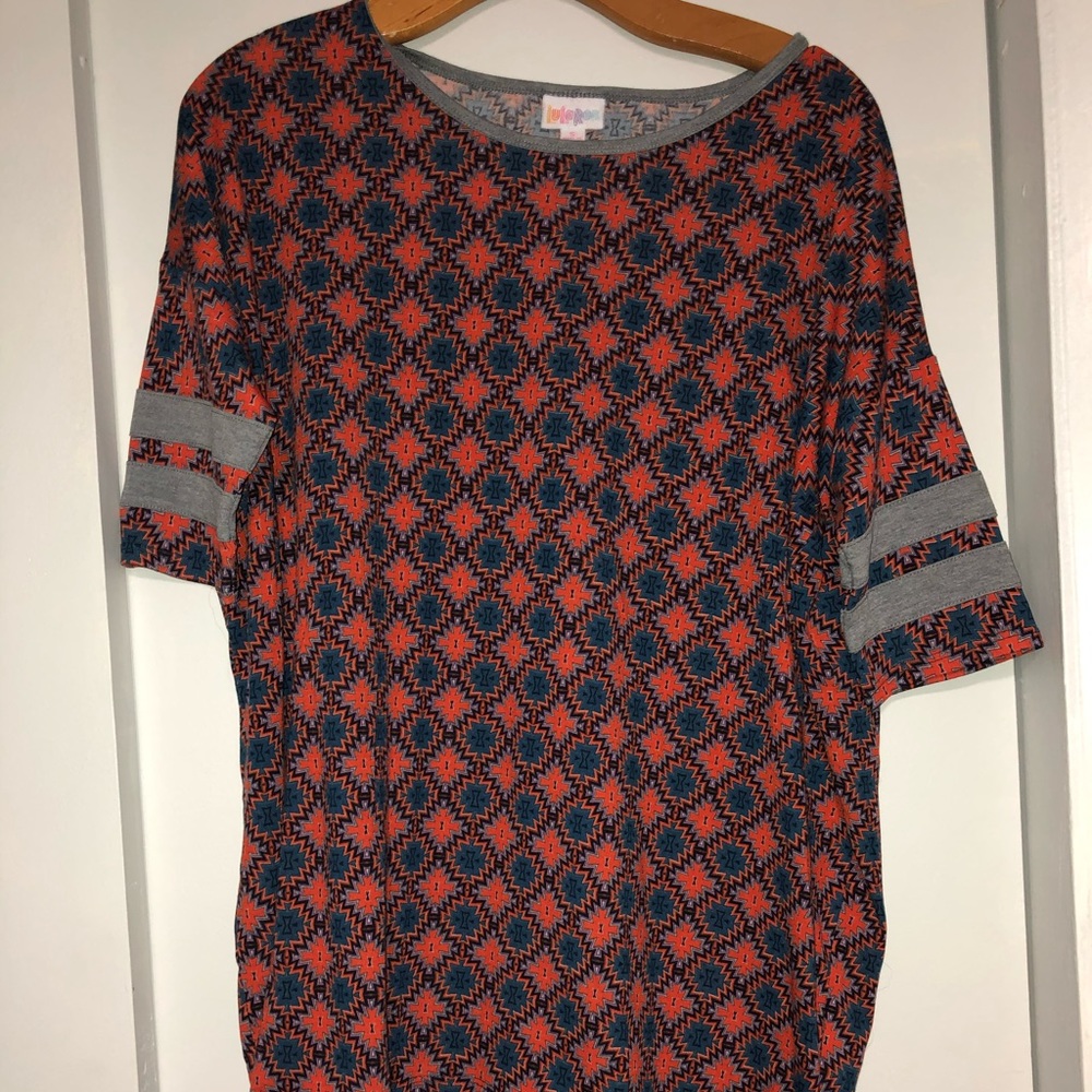 LulaRoe Blue and Orange Irma size Small
